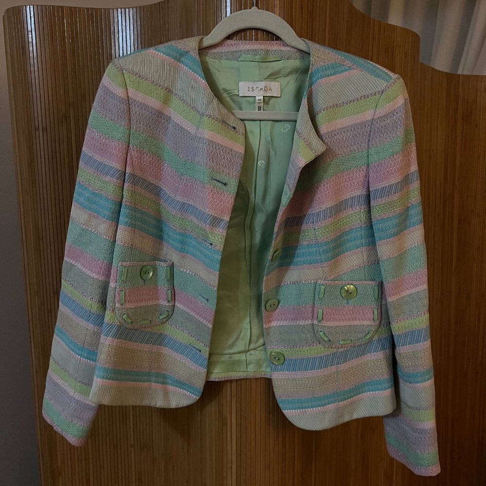 Escada Multi Color Crop Blazer